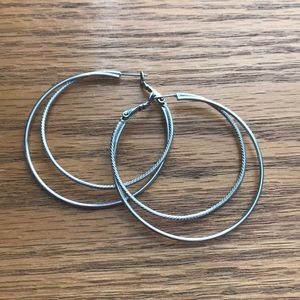 Silver hoop earrings